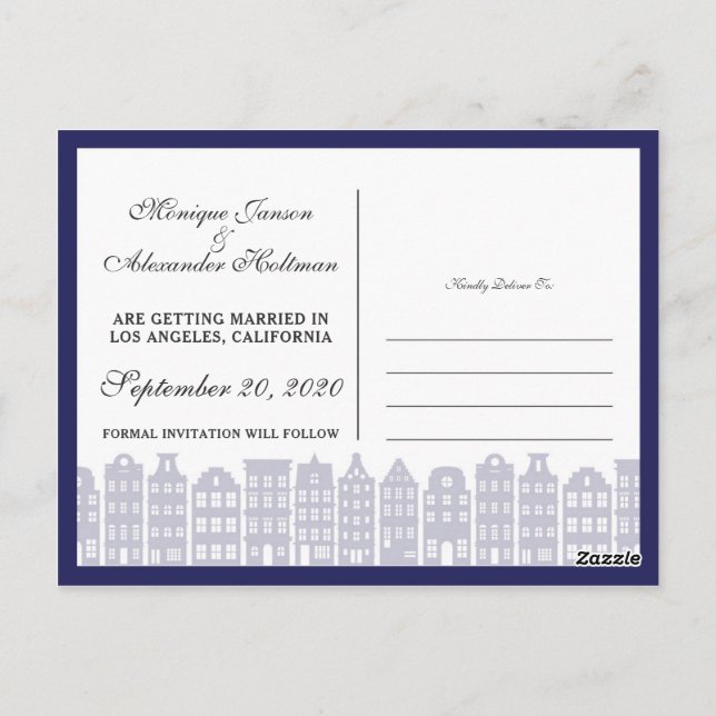 Postal El Canal De Amsterdam Casas Holandesas Salven La F (Reverso)