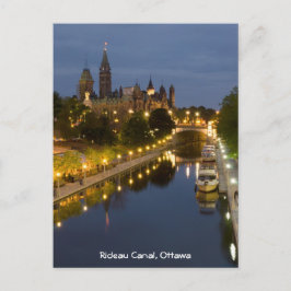 Postal El canal Rideau y los edificios del Parlamento de