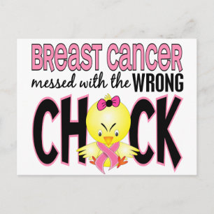 Postal El Cáncer De Mama Envuelto Con El Chick Equivocado