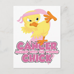 Postal El Cáncer De Mama Envuelto Con El Chick Equivocado
