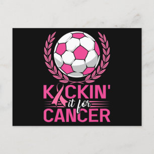 Postal El cáncer de pecho de cinta rosada para el fútbol