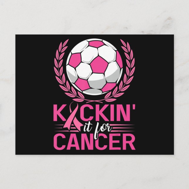 Postal El cáncer de pecho de cinta rosada para el fútbol (Anverso)