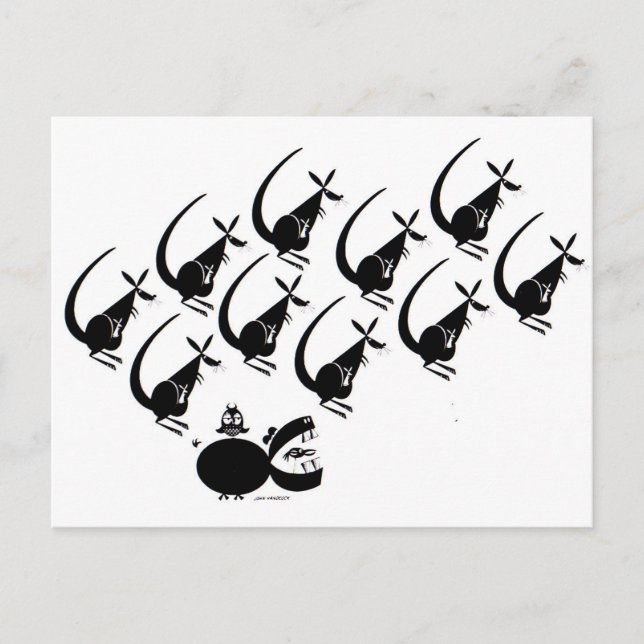 Postal El canguro saltó sobre el hipopótamo (Anverso)