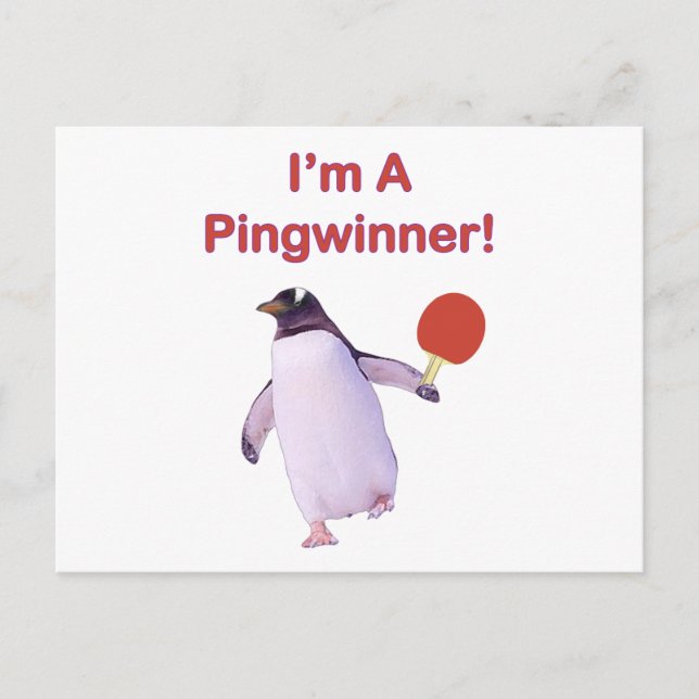 Postal El cantante Penguin Ping Pong (Anverso)