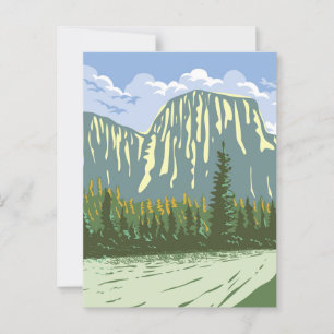 Postal El Capitan en Yosemite Valley, California WPA Art