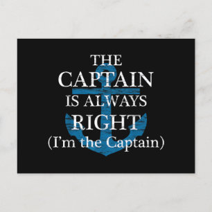 Postal El capitán siempre tiene razón y yo soy el capitán