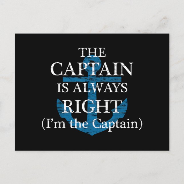 Postal El capitán siempre tiene razón y yo soy el capitán (Anverso)