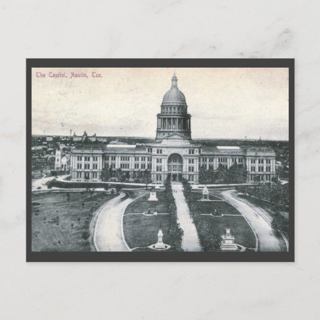 Postal El Capitolio, Austin TX 1909 (Anverso)