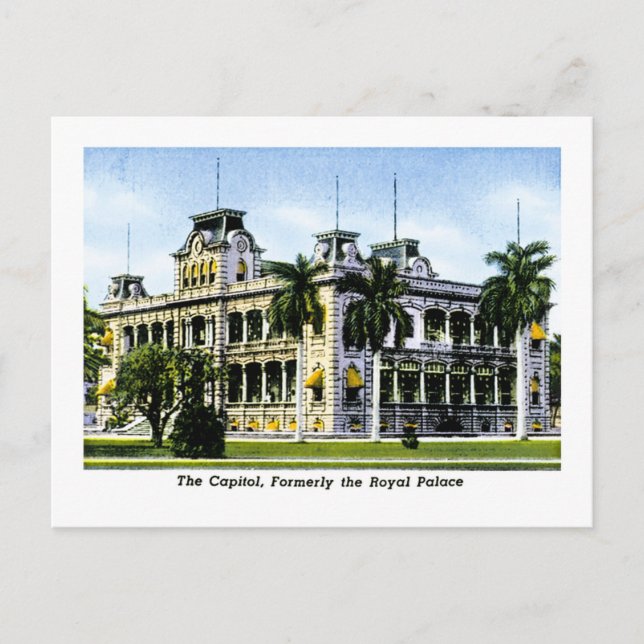 Postal El Capitolio de Hawái, antiguo Palacio Real (Anverso)