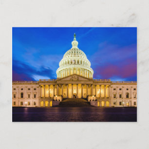 Postal El Capitolio de los Estados Unidos a la hora azul