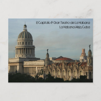 Postal El Capitolio y Gran Teatro, La Habana, Cuba