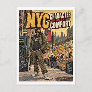 POSTAL EL CARÁCTER DE NUEVA YORK SOBRE LA COMODIDAD