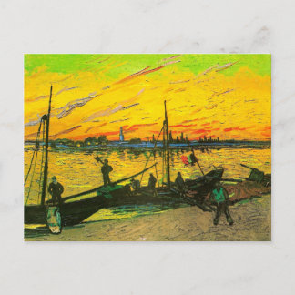 Postal El carbón Barges el Bello Artes de Van Gogh