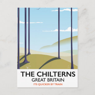 Postal El cartel de viaje de The Chilterns Gran Bretaña