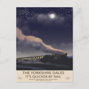 Postal El cartel del ferrocarril de Yorkshire Dales