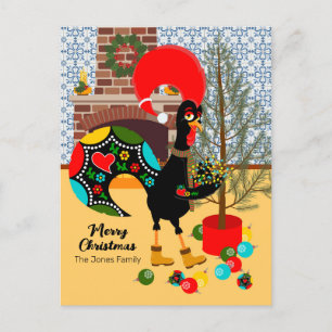 Postal El cartel portugués y las luces de los Navidades