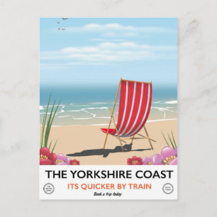 Postal El cartel vintage de la costa de Yorkshire junto a