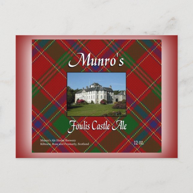 Postal El castillo de Foulis de Munro (Anverso)