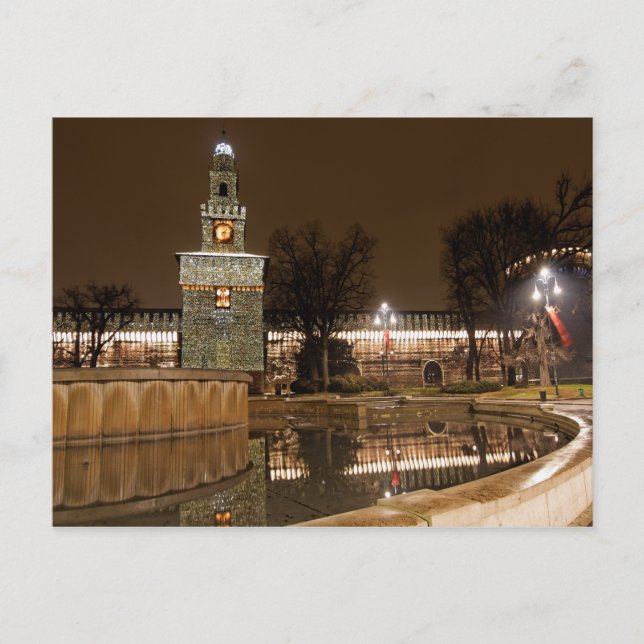 Postal El castillo de Milán (Anverso)