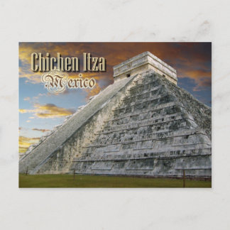 Postal El Castillo en Chichen Itza, México