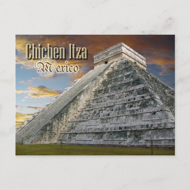 Postal El Castillo en Chichen Itza, México (Anverso)