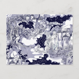 Postal El castillo junto al mar