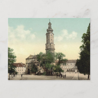 Postal El castillo, Weimar, Thuringia, Alemania