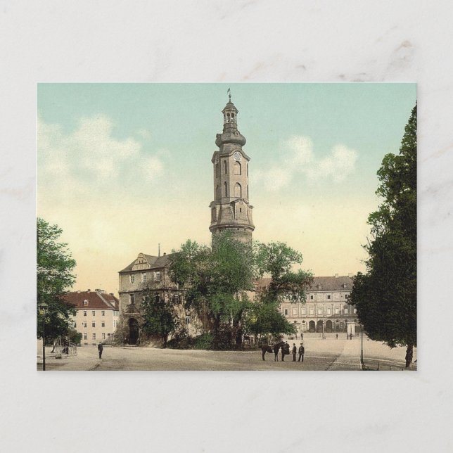 Postal El castillo, Weimar, Thuringia, Alemania (Anverso)