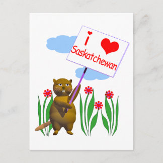 Postal El castor canadiense ama a Saskatchewan