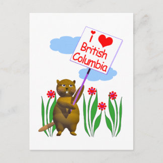 Postal El castor canadiense ama la Columbia Británica