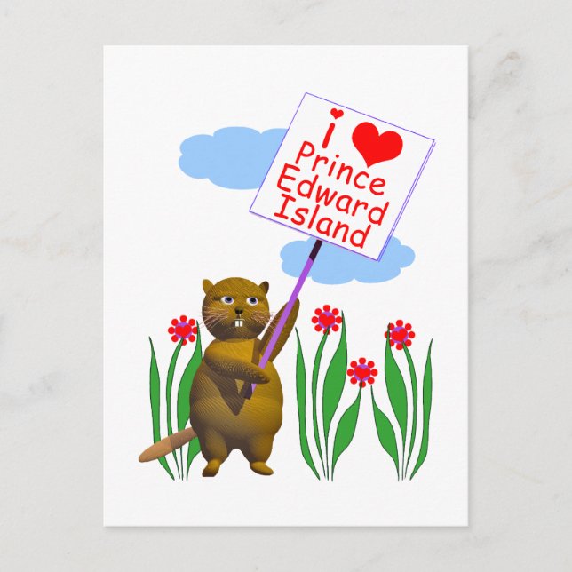 Postal El castor canadiense ama la isla del Príncipe Edua (Anverso)