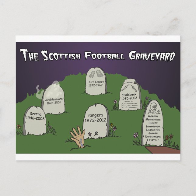 Postal El cementerio del fútbol de Escocia (Anverso)