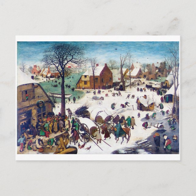 Postal El censo en Belén, Pieter Bruegel (Anverso)