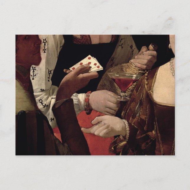 Postal El Cheat with the Ace of Diamonds, detalle de la