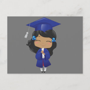 Postal El chica de la graduación le agradece cardar