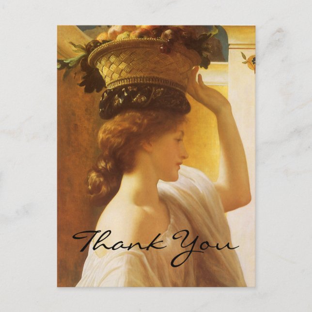 Postal El Chica de Leighton con una cesta de fruta (Anverso)