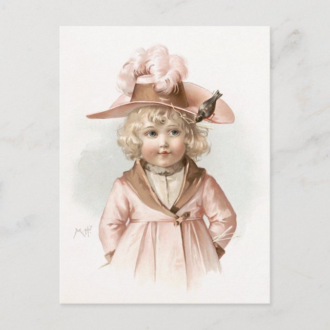 Postal El Chica de otoño de Maud Humphrey (Anverso)