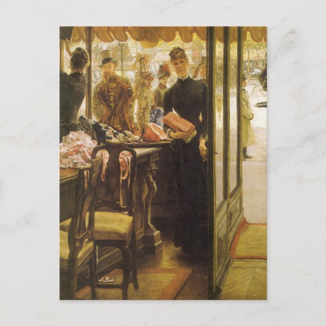 Postal El Chica de Tienda de James Tissot, Bella Artes vi (Anverso)