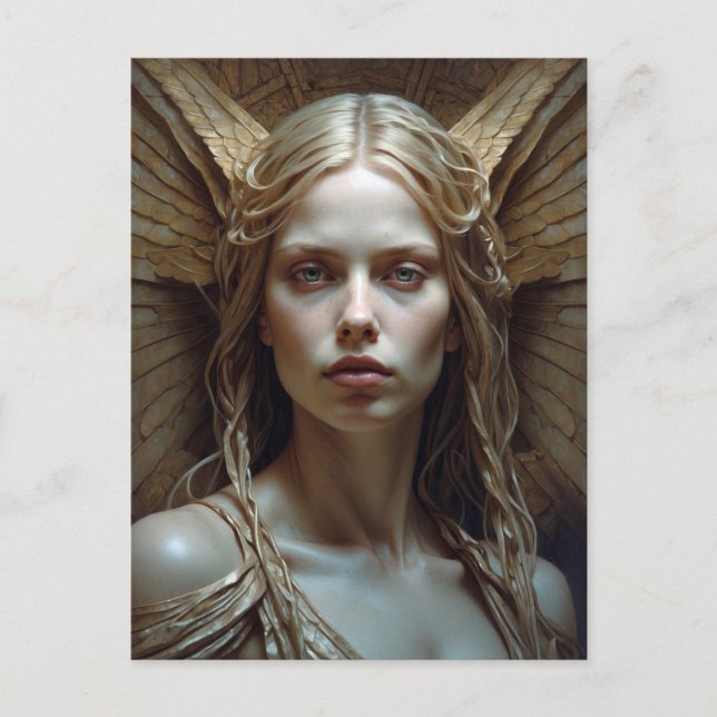 Postal el chica dorado (Anverso)