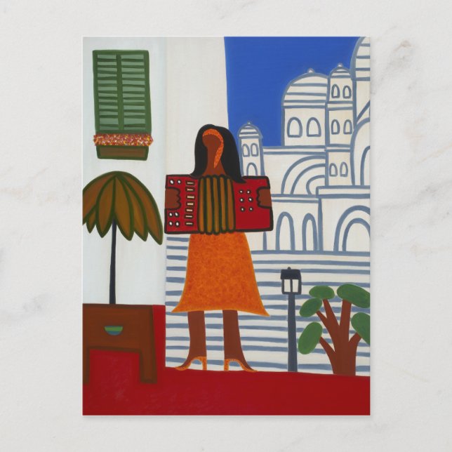 Postal El Chica gitano frente al Sacre Coeur 2006 (Anverso)