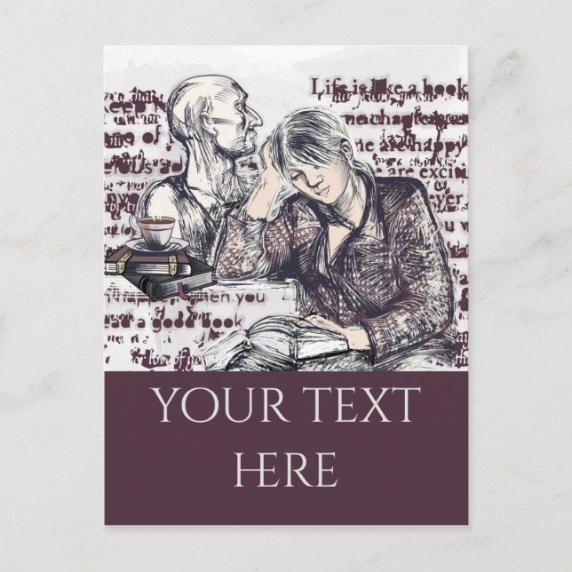 Postal El chica leyendo un libro (Anverso)