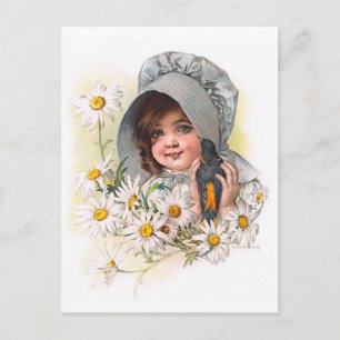 Postal El Chica margarita de Maud Humphrey