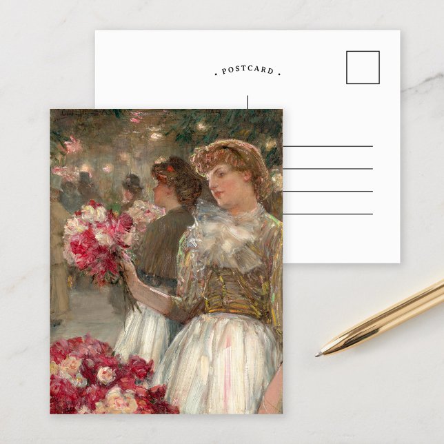Postal El Chica Peony | Childe Hassam (Subido por el creador)