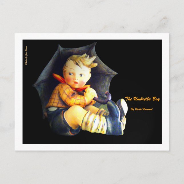 Postal El chico del paraguas (Anverso)