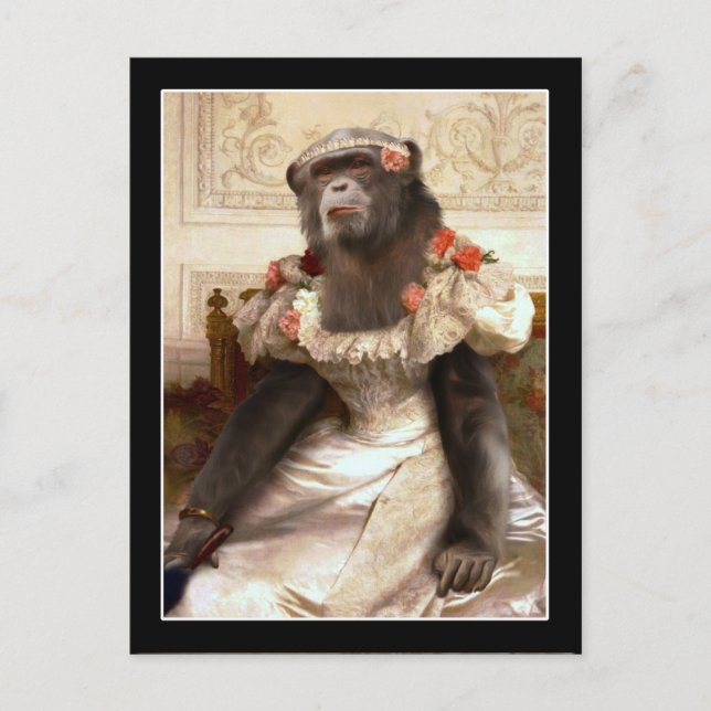 Postal El chimpancé de Bouguereau (Anverso)
