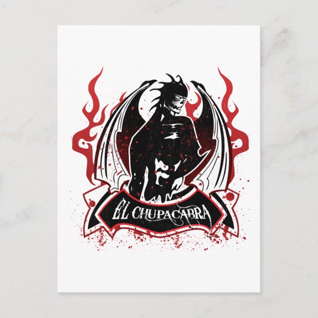 Postal El Chupacabra - El Sucker de cabras (Anverso)