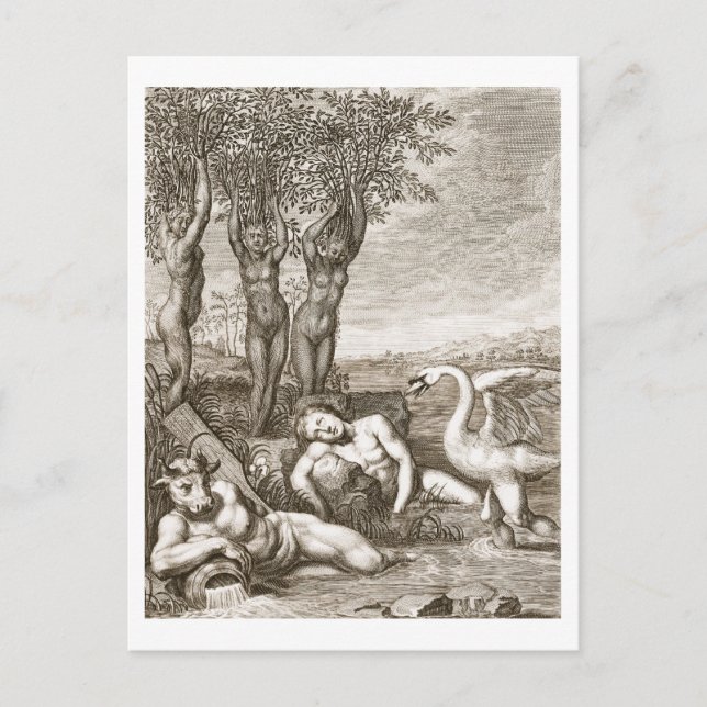 Postal El ciclón transformado en un cisne y una estrella  (Anverso)