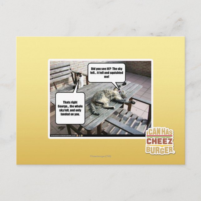 Postal El cielo está cayendo (Anverso)