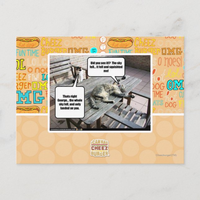 Postal El cielo está cayendo (Anverso)