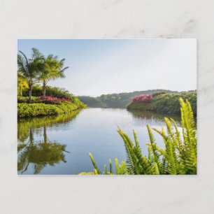 Postal El Cielo Reflejado En El Lago Todavía Tropical